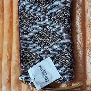 Ruggine Brown and Cream Patterned Clutch